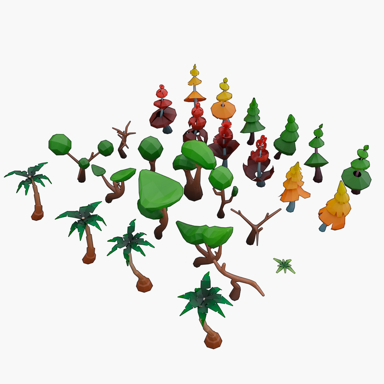 Stylized Low Poly Tree Pack