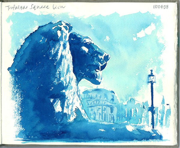 Bronze lion, Trafalgar Square, London
