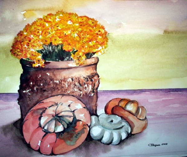 Still Life Terra Cotta with flowers