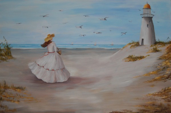 Girl on Lighthouse Beach