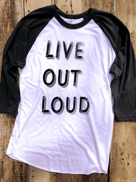 Live Out Loud  - American Apparel Baseball Tee