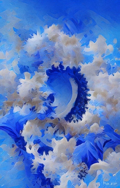 Blue and White Mandelbrot Fractal