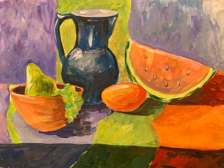 still life with watermelon