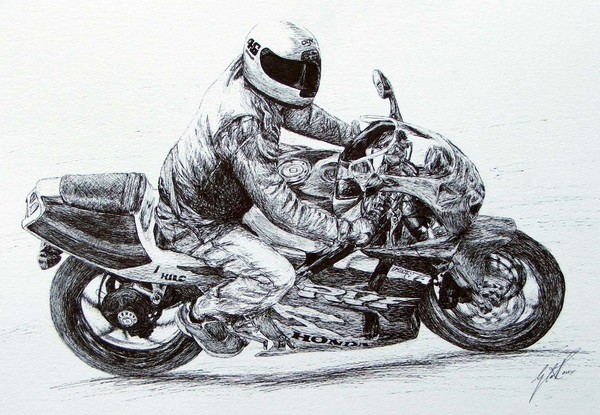 Motorbike and rider