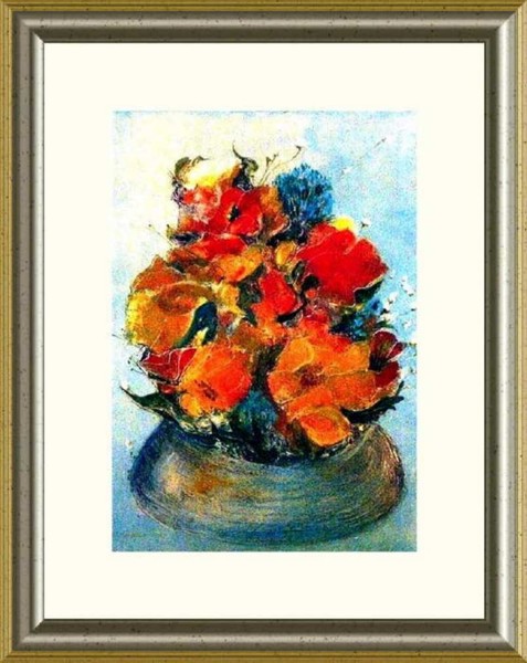 Flowers In A Low Vase - SOLD©