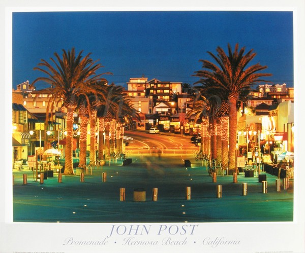 Hermosa Beach Promenade Night 20x24 poster (c)John Post