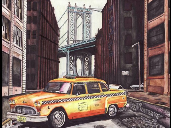 Checker Taxi In New York Circa 1977