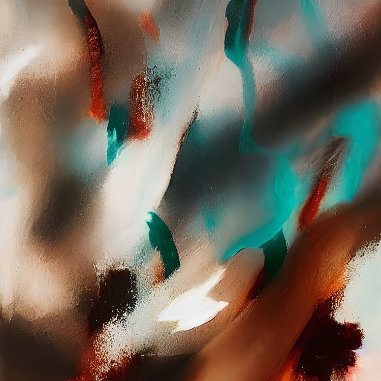 Teal and rust abstract paint blend