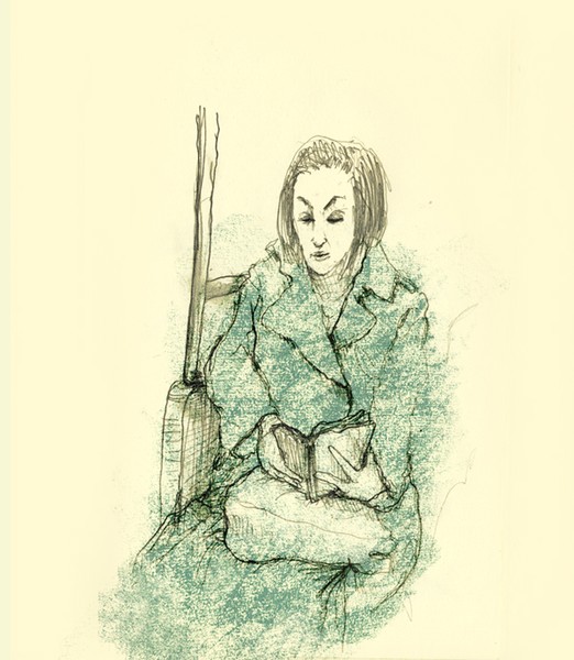 a woman reading