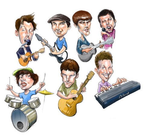 Rock band caricature