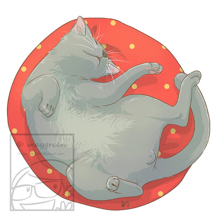 Sleeping Cat Russian Blue