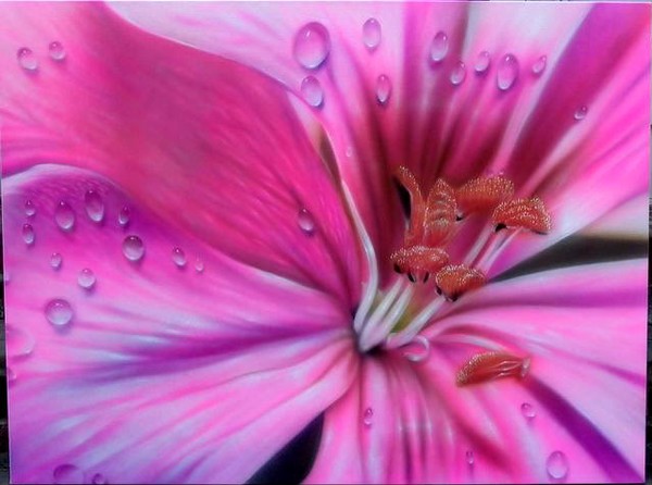 Flower with water drops 