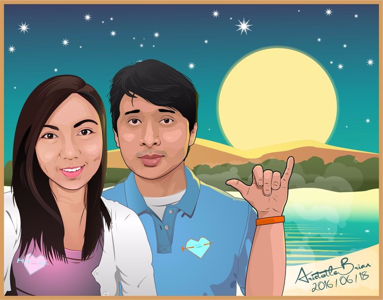 Vector Drawing / Couple - Rois & Mark