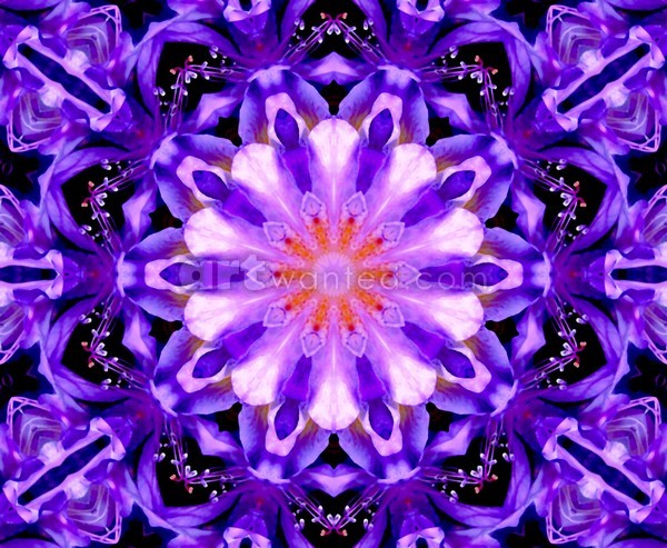 Purple Floral Kaleidoscope Mandala