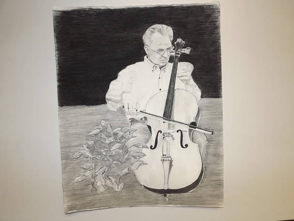 man and cello