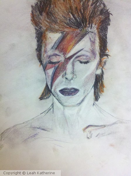 Colored Pencil sketch of David Bowie