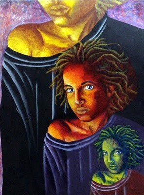 Three faces, 36 x 48 Acrylic on canvas, 2009