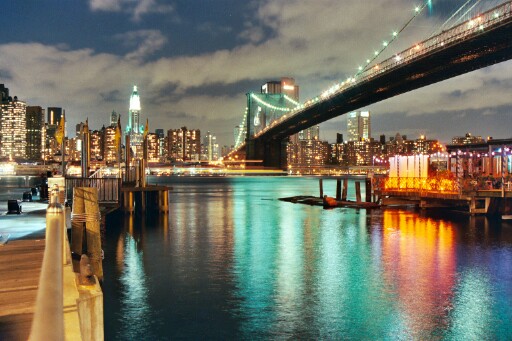New York City Night Scene/Brooklyn Bridge