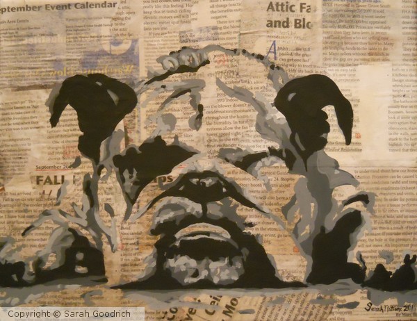 Bulldog on Newspaper