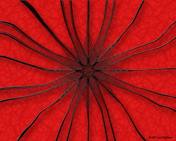 8 Pointed Web on Red