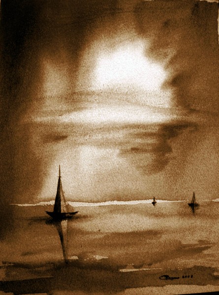 Sea in sepia