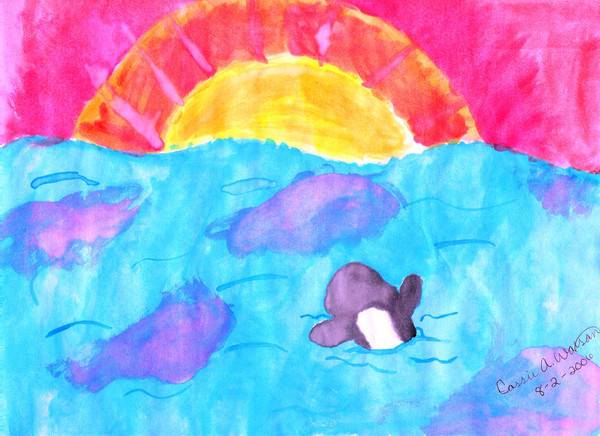 Whale Under The Sunset