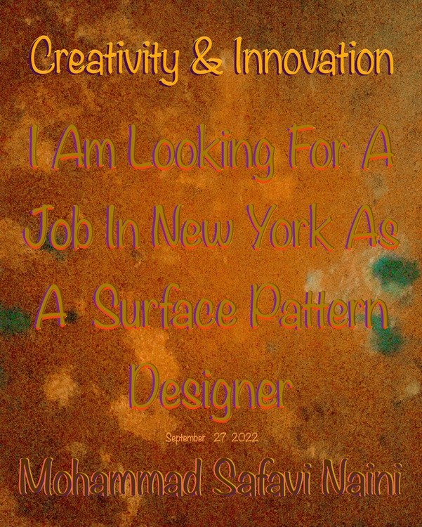 I Am Looking For A Job  As A Surface Pattern Designer In New York