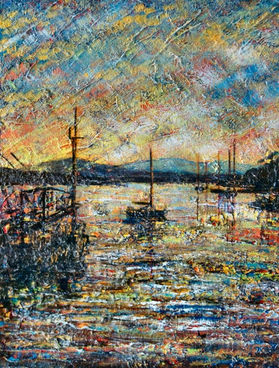 Safe Harbour at Sunset Acrylic on Canvas 20x25x1