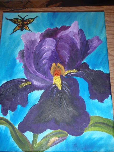 Iris with Butterfly