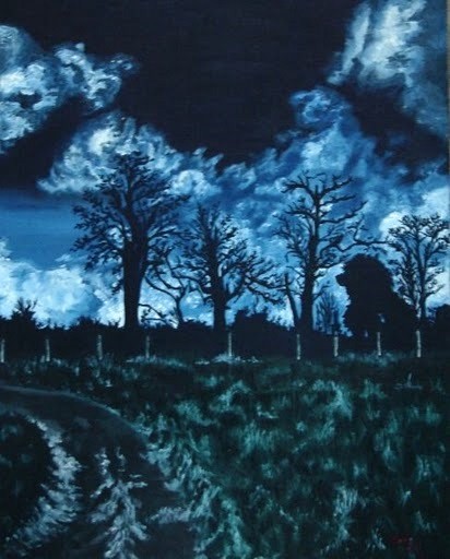 Night Forest, 16 x 20 Oil on canvas, 2008
