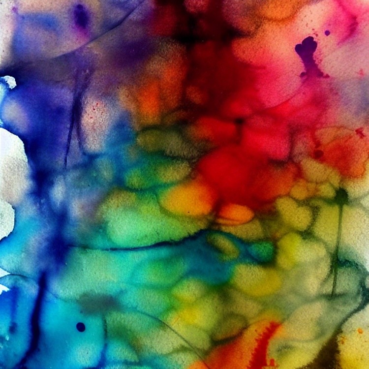 Colorful ink and water splatter