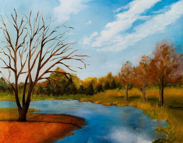 Pond Oil Painting
