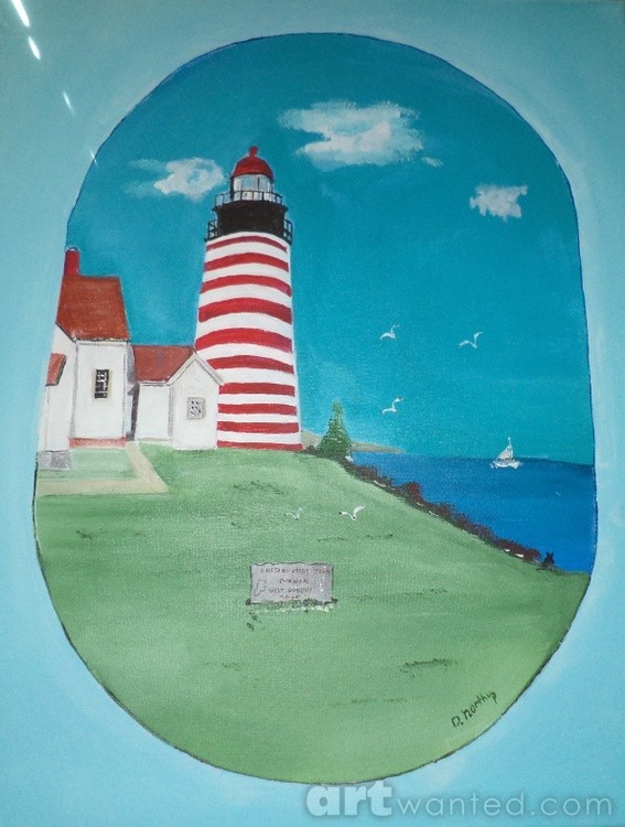 Quoddy Maine Lighthouse Painting # 39