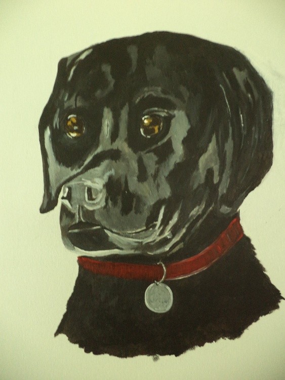 Big Black Dog Painting # 48