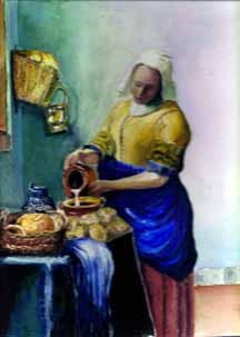 tribute to vermeer watercolour rendition