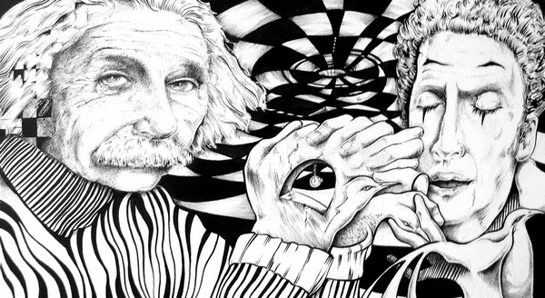 Einstein & Marcel (Relative Juxtaposed) Original