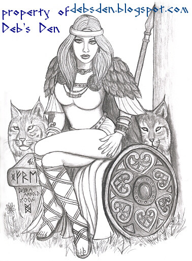 Freyja with 2 lynx
