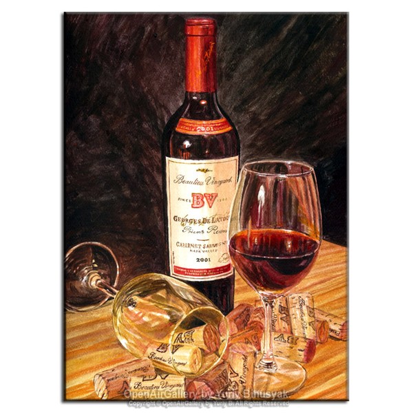BV red glass wine and corks #4 By Yuriy B.