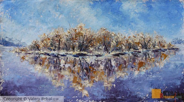 Winter oil painting Freshness Winter Morning