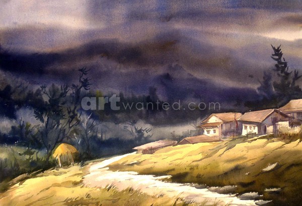 Monsoon Himalaya Landscape Painting