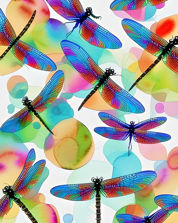 Watercolor dragonflies