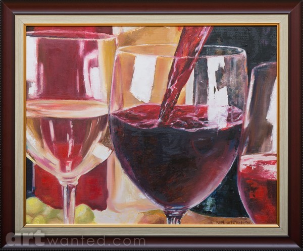Red wine painting