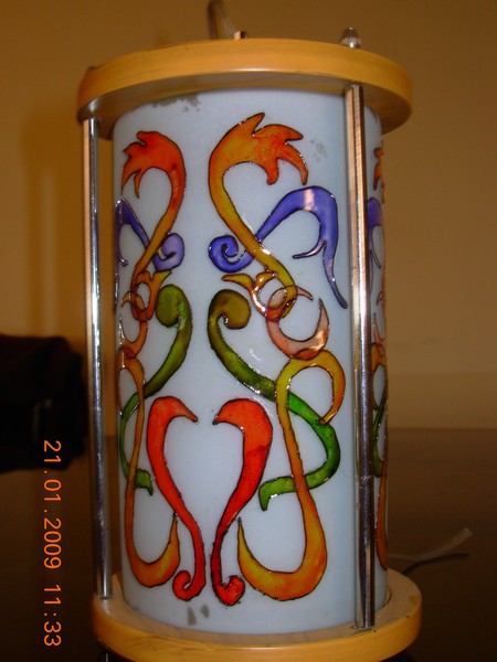 cylindrical glass lamp shade