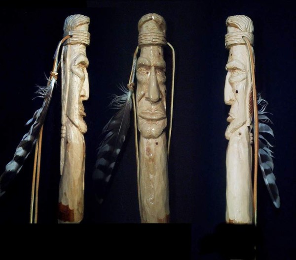 Native American Wood Spirit Walking Stick