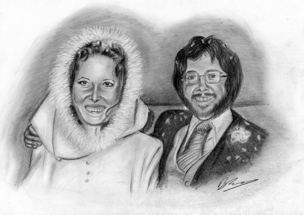 Pencil portrait for Patti & Ray