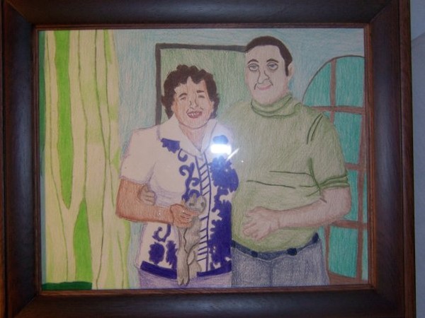 Grandma and Grandpa Broc 8X10 colored pencil on paper gifted to my mom