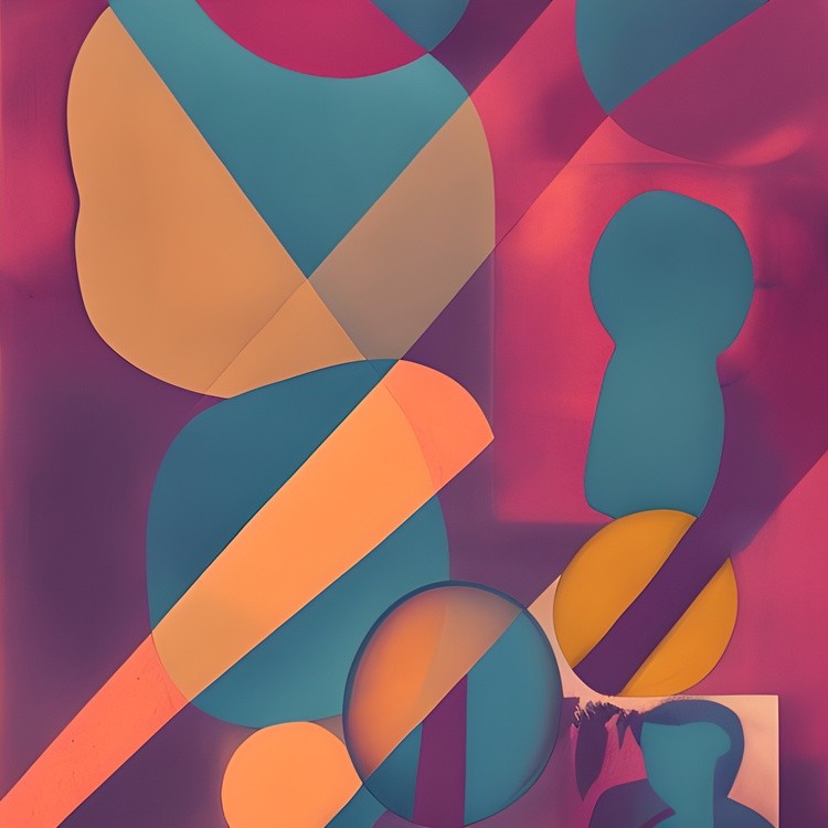 Mid tone retro abstract shapes