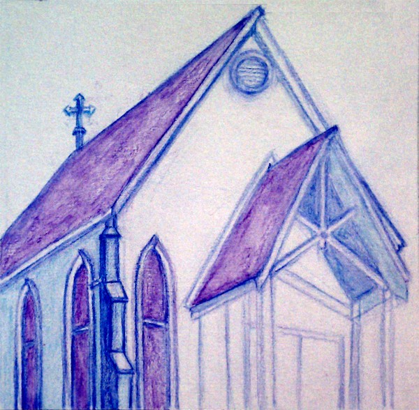 Old St. Hilary's Closeup Drawing