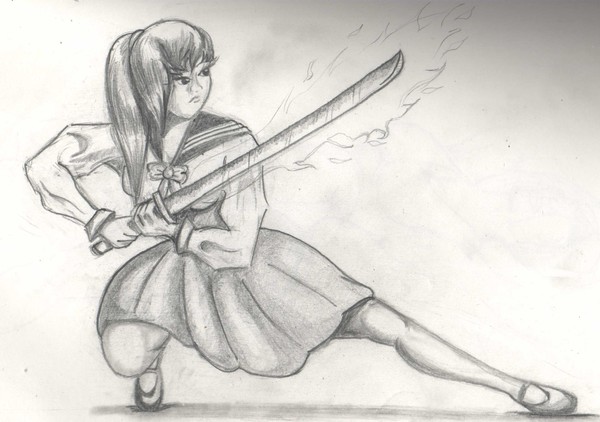 Flaming Sword Girl