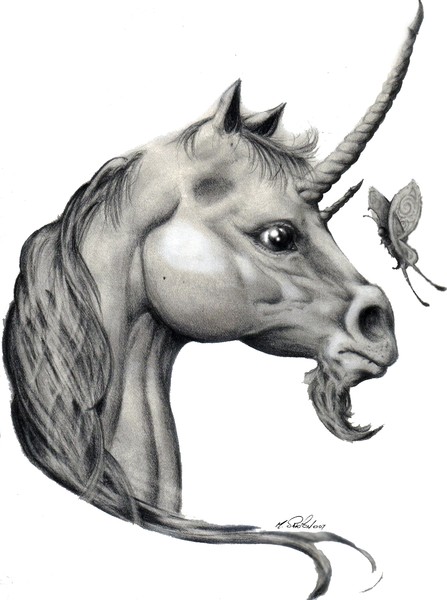 Unicorn Profile in Pencil